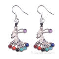 Vogue femmes inox Chakra Stone boucles d’oreilles longues